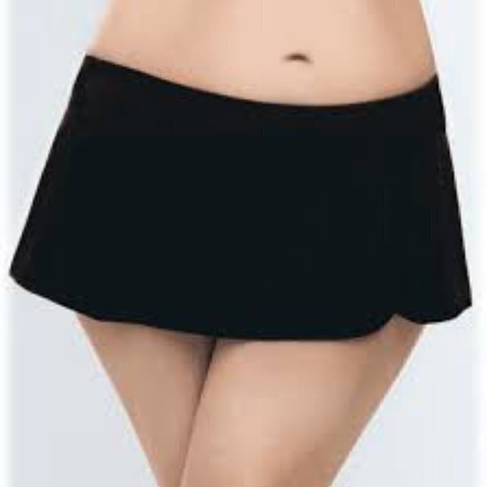 CAPTIVA Mini Swim Skirt Women's size M Black Lined Side Slit Comfort Beachy